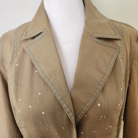 Vtg Y2K Blazer Jacket Size Medium Juniors Fairy Sequin Embellished Career Office - Picture 2 of 13